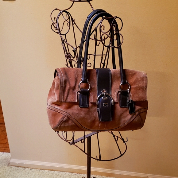 Coach suede handbag - Picture 1 of 3